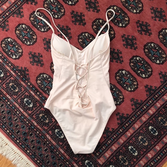 Lace Up Back Full Piece Swinsuit - Picture 3 of 8